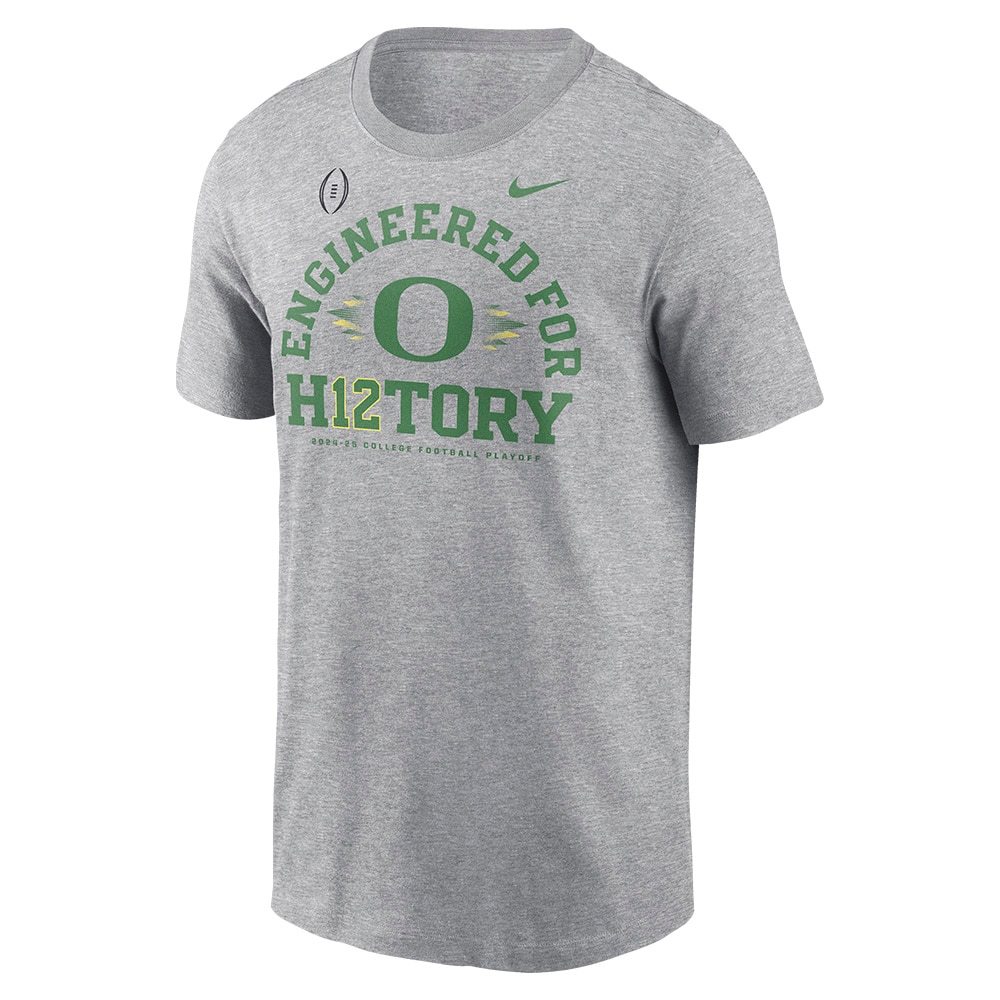 Ducks Spirit, Nike, Grey, Crew Neck, Men, Unisex, Football, Postseason, Round 1, Engineered for H12tory, T-Shirt, 913864